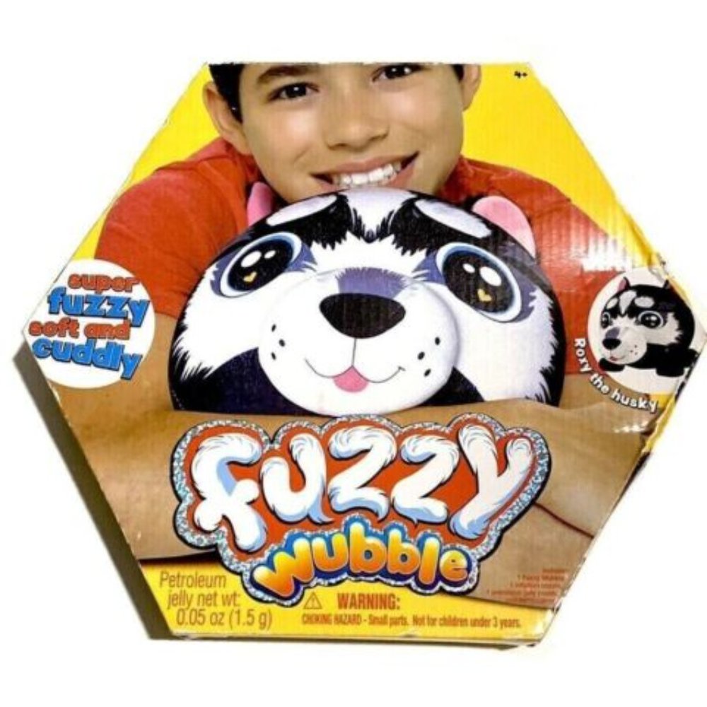 Fuzzy Wubble Roxy The Husky Dog Plush Super Soft and Cuddly Pillow Damage Box